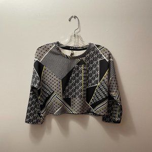 Thyme - Women Stretch Cropped T-shirt,  Multicolor, 3/4 Sleeve, Size Medium